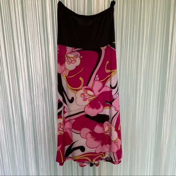 Strapless Multi Coloured Ruched Dress Size Small - Picture 3 of 15